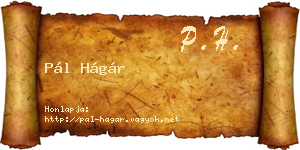 Pál Hágár névjegykártya